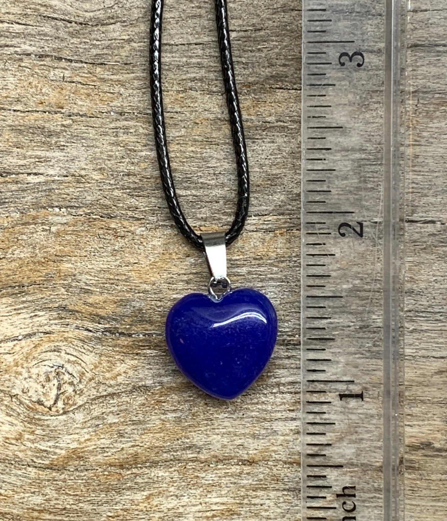 Indigo Blue Quartz Heart Necklace       HOT-0570