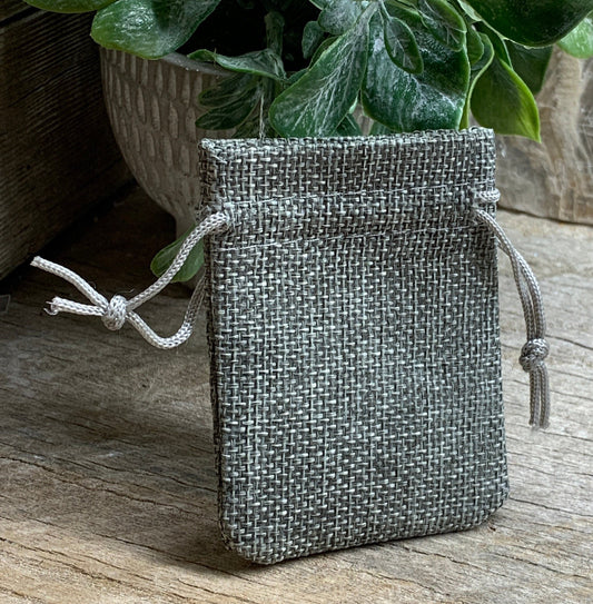 Gray Tweed Drawstring Bag                            7cm x 9cm     BAG-0030