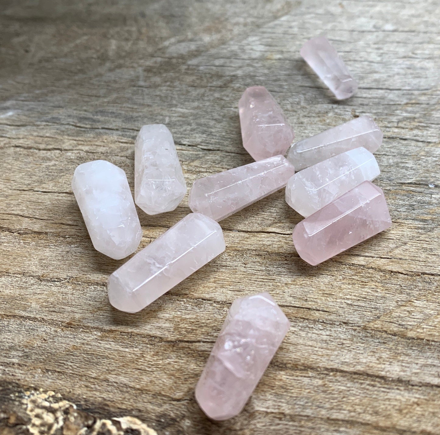 Rose Quartz Double Terminated crystal Point Wand (Tiny, 3/4”- 1”) T-0055