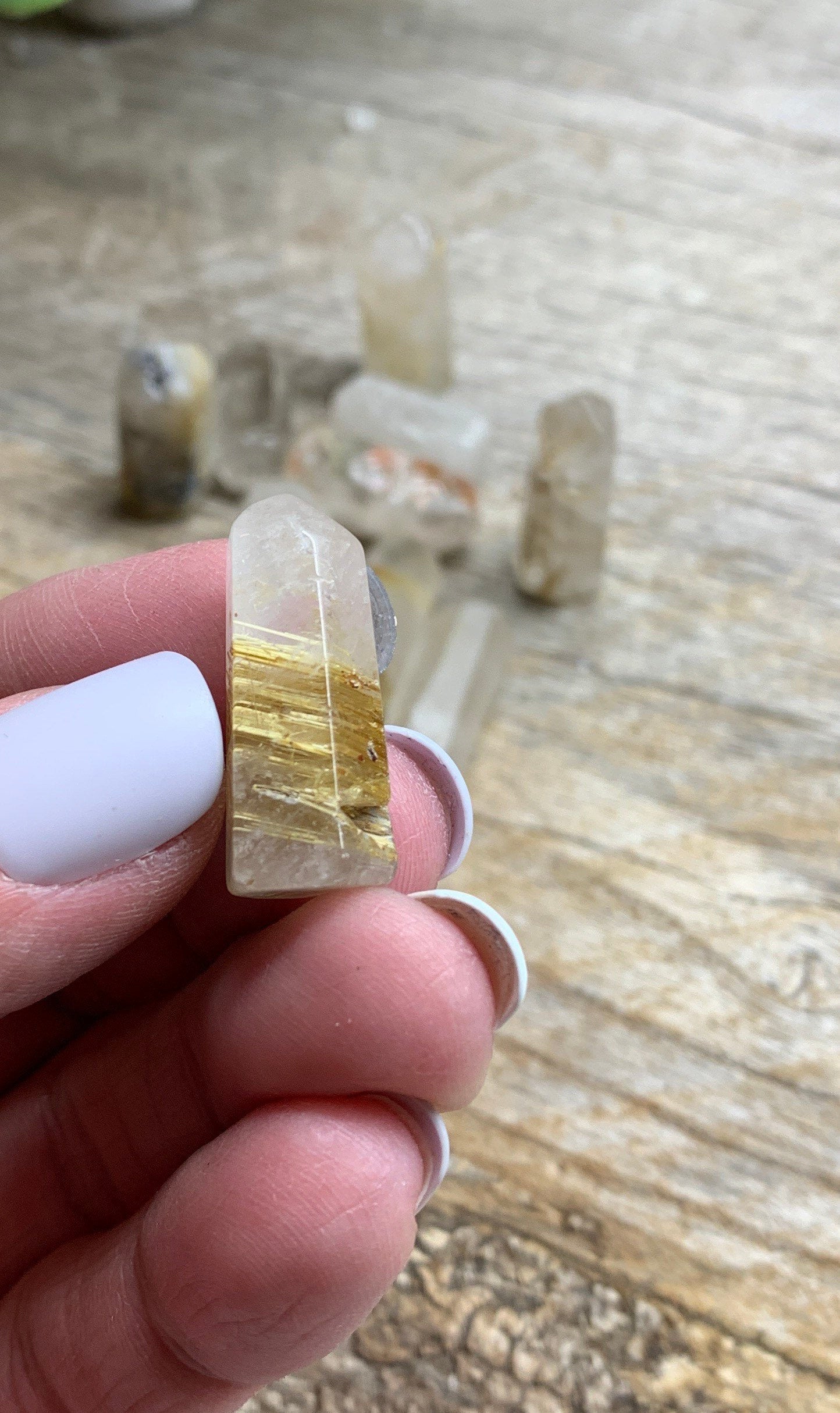 Golden Rutile Quartz Obelisk 0888 (Tiny, 3/4”- 1”)