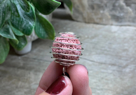 Pink Lava Bead Diffuser Necklace 1062 Shop Wholesale Crystals