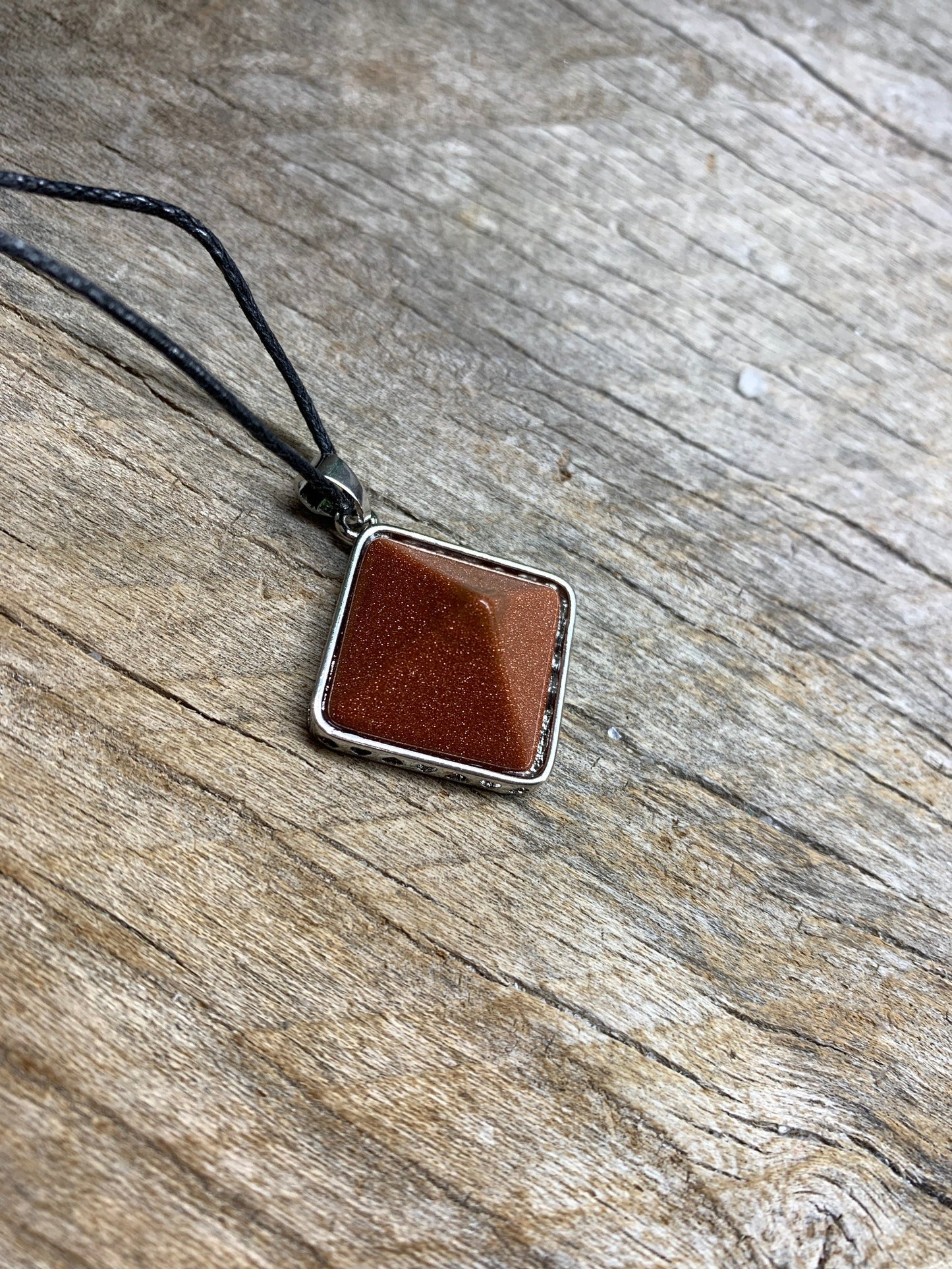 Goldstone Pyramid Necklace NCK-1088