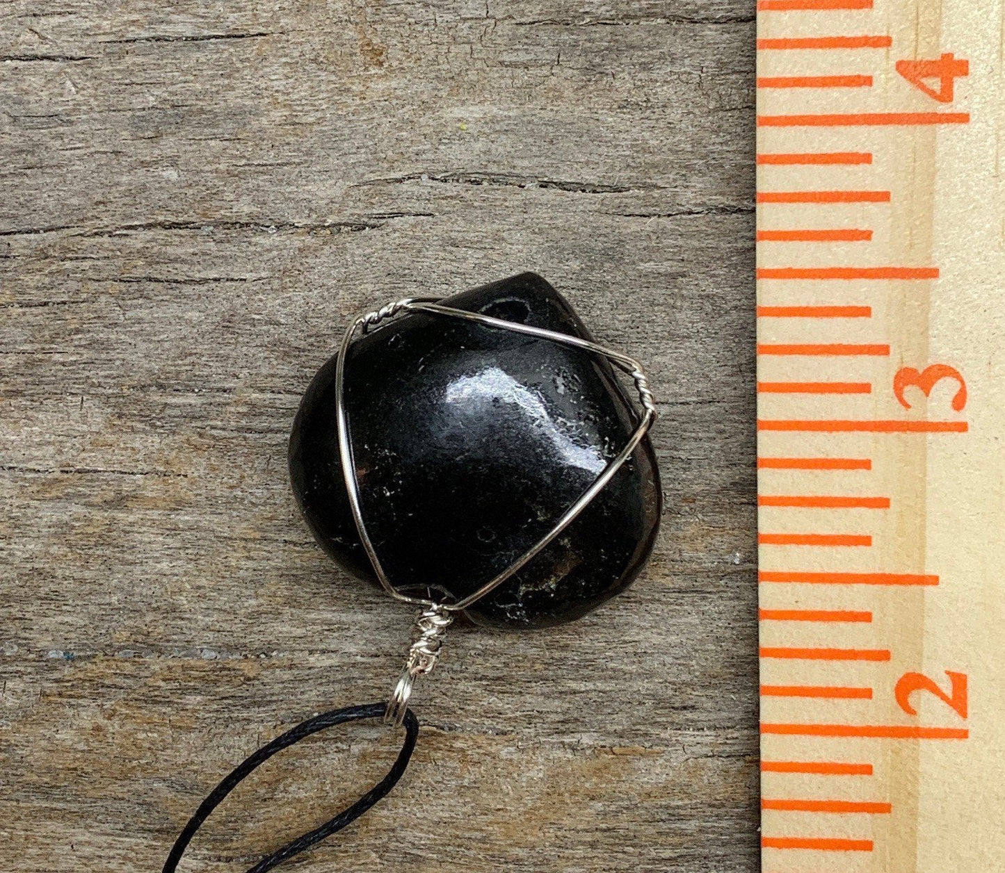 Black Obsidian Wire Wrapped Heart Necklace NCK-1084