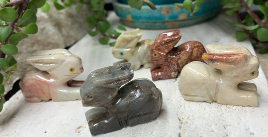 Rabbit Carved Soapstone Animal (Approx. 1 5/8") 0792 - Shop Wholesale Crystals