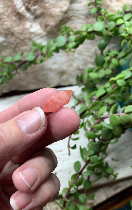 Cherry Quartz Double Terminated Crystal Point T-0058