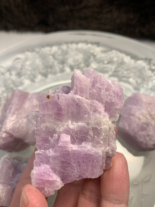 Kunzite (Medium 1 1/2" - 2 1/2") Raw stone. Heart Healing. 1275