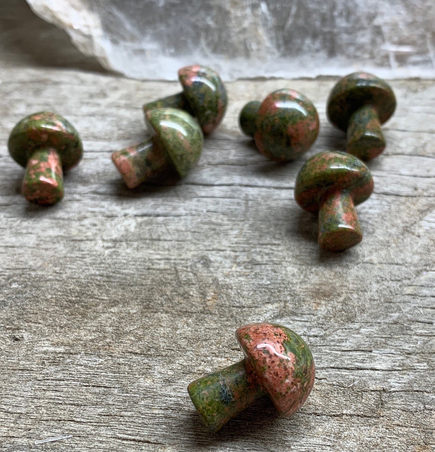 Unakite Jasper Mushroom (Approx. 5/8”x 3/4”) 0007