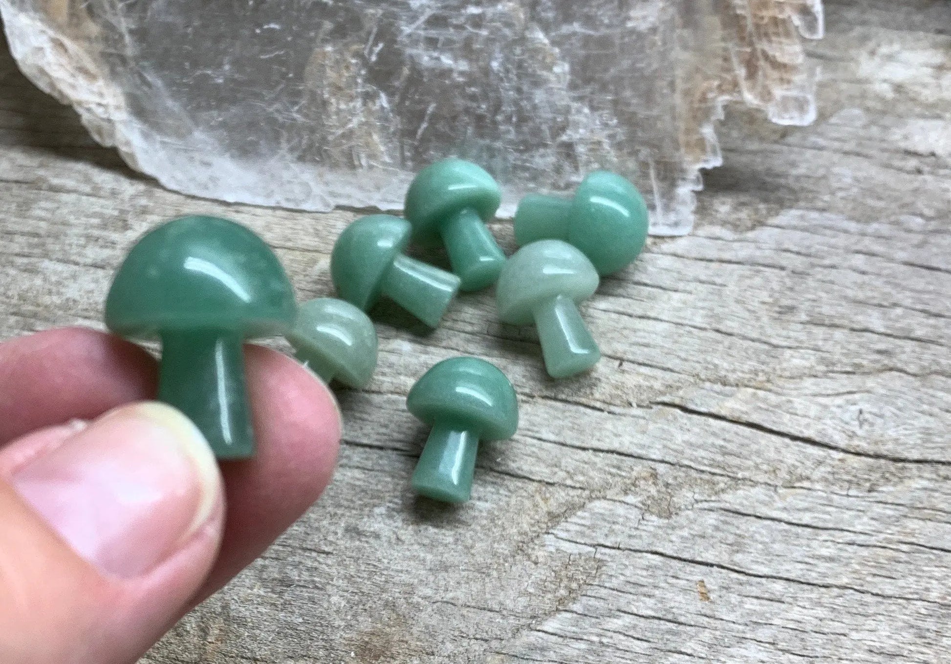 Green Aventurine Mushroom (Approx. 5/8”x 3/4”) 0009 Shop Wholesale Crystals