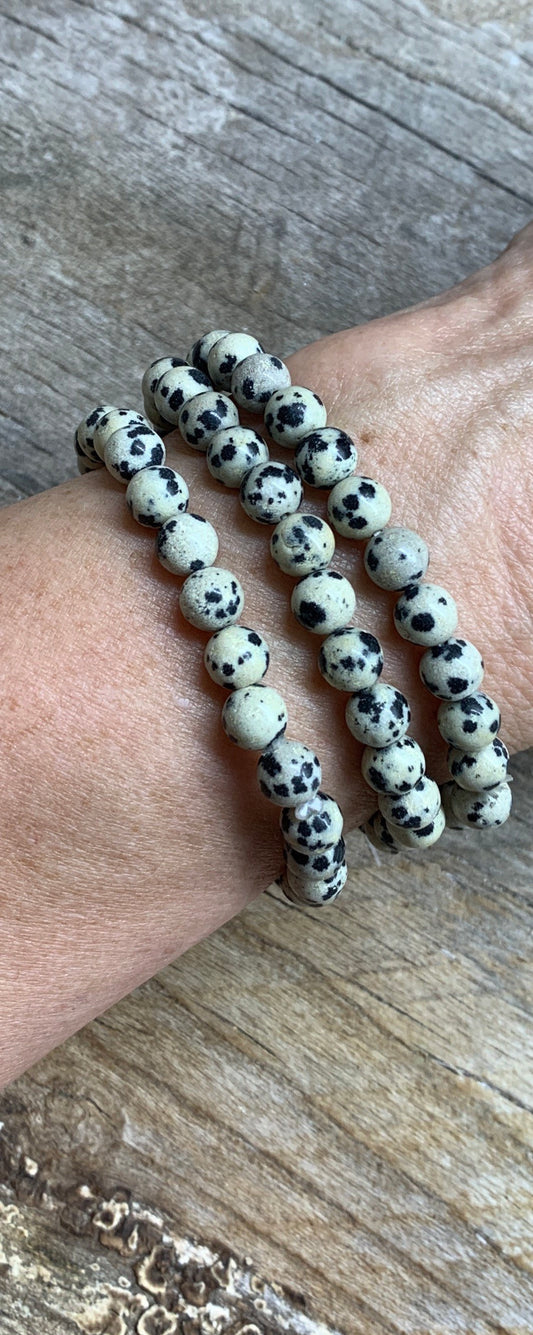 Dalmatian Jasper Bracelet 6 mm BRC-0140