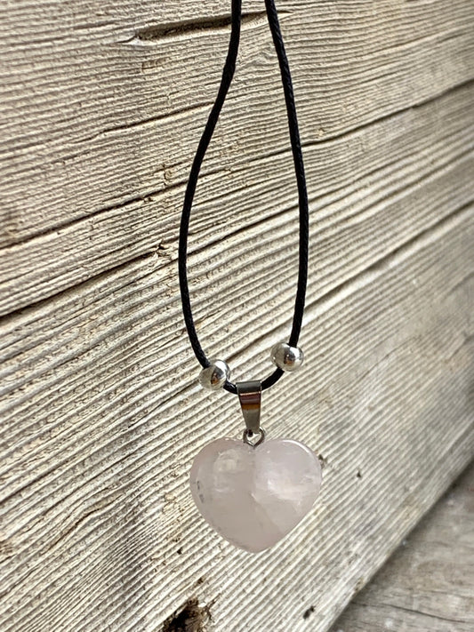 Rose Quartz Heart Necklace NCK-1195 18”chain