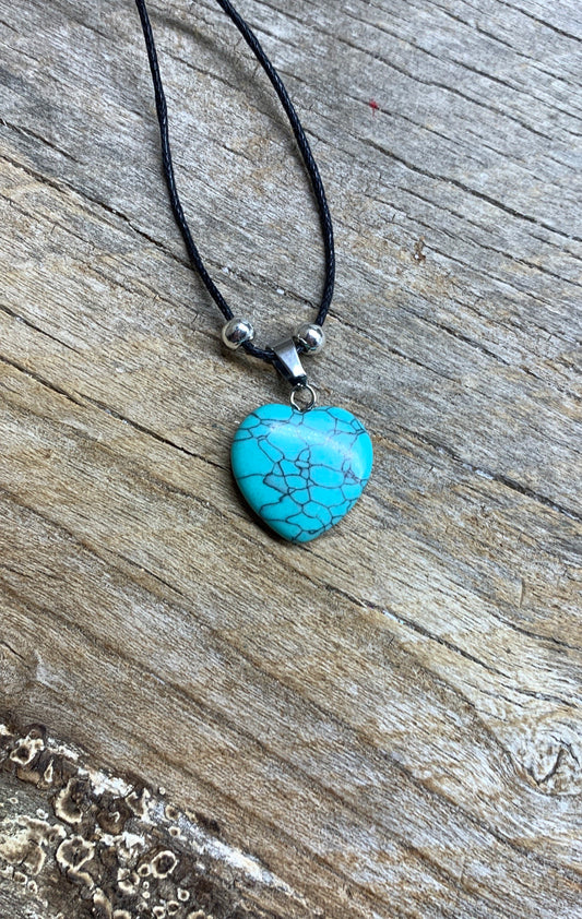 Blue Howlite Heart Necklace NCK-1187