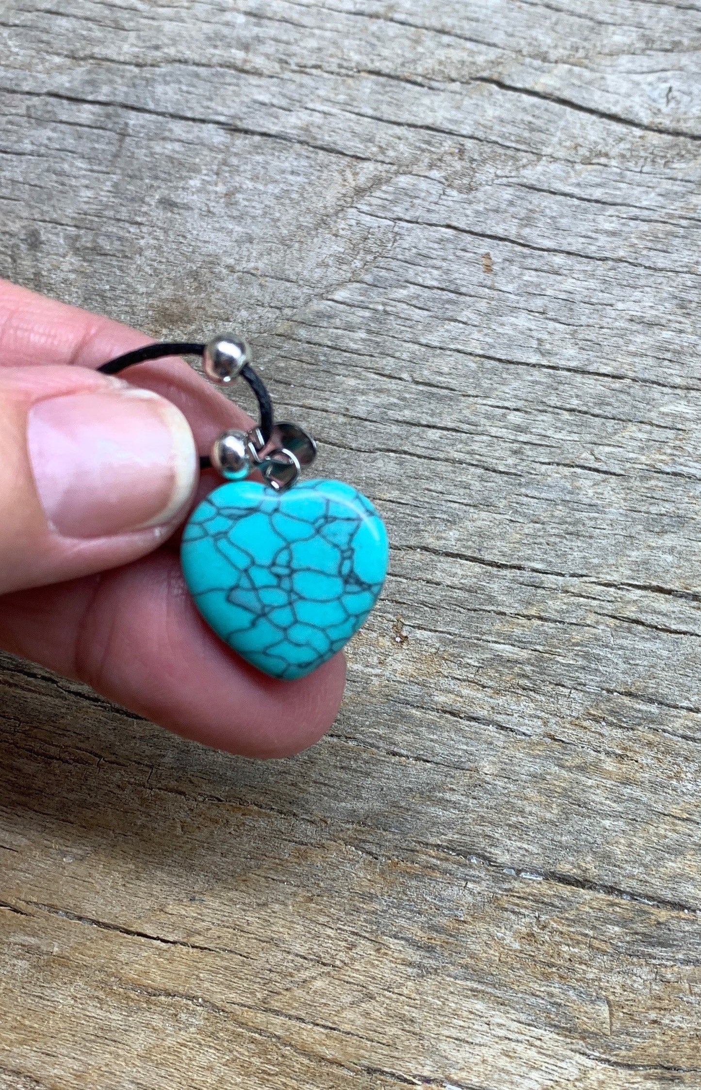 Blue Howlite Heart Necklace NCK-1187