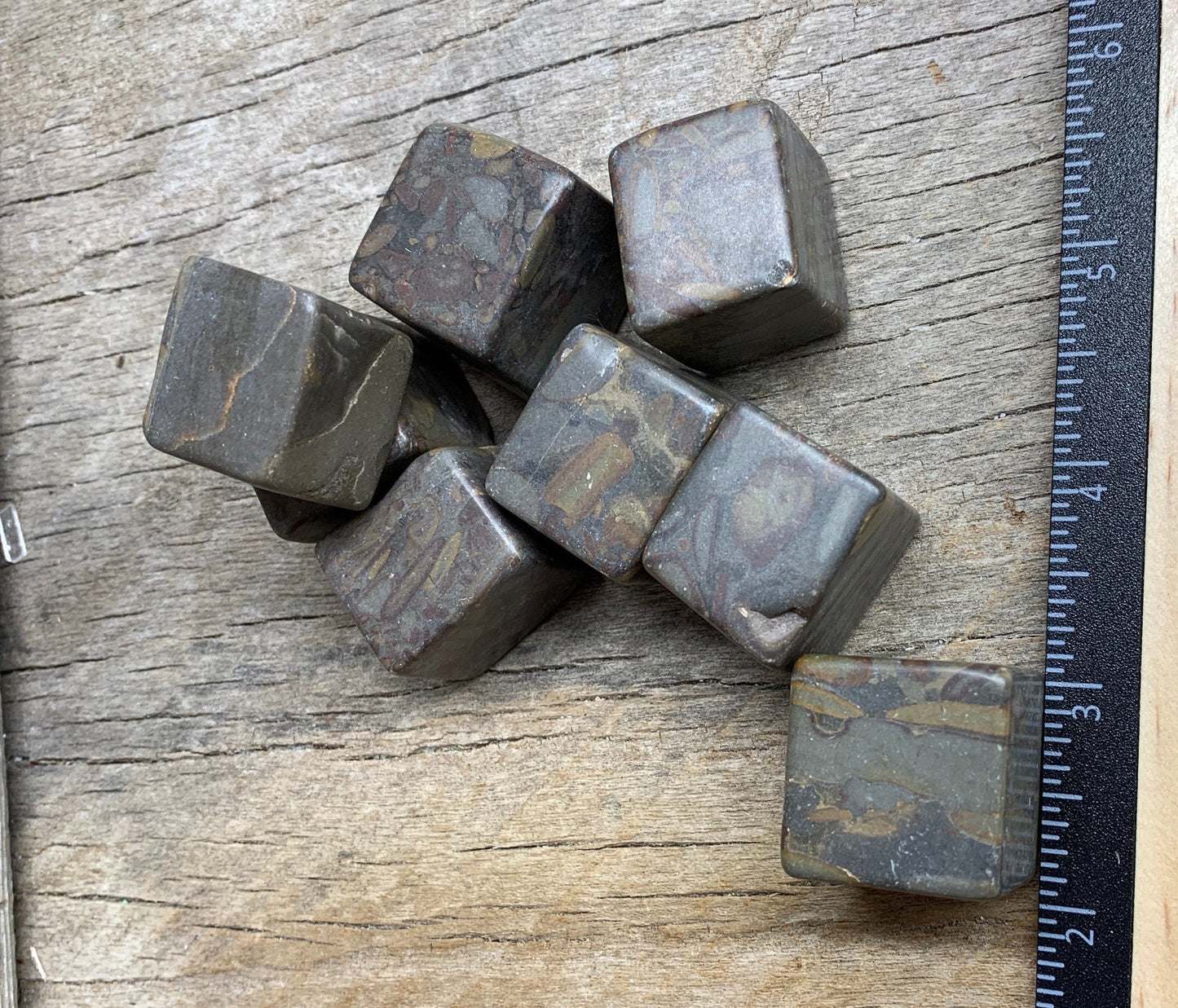 Bamboo Jasper Cube 0599 (Approx. 7/8”- 1 1/4”)