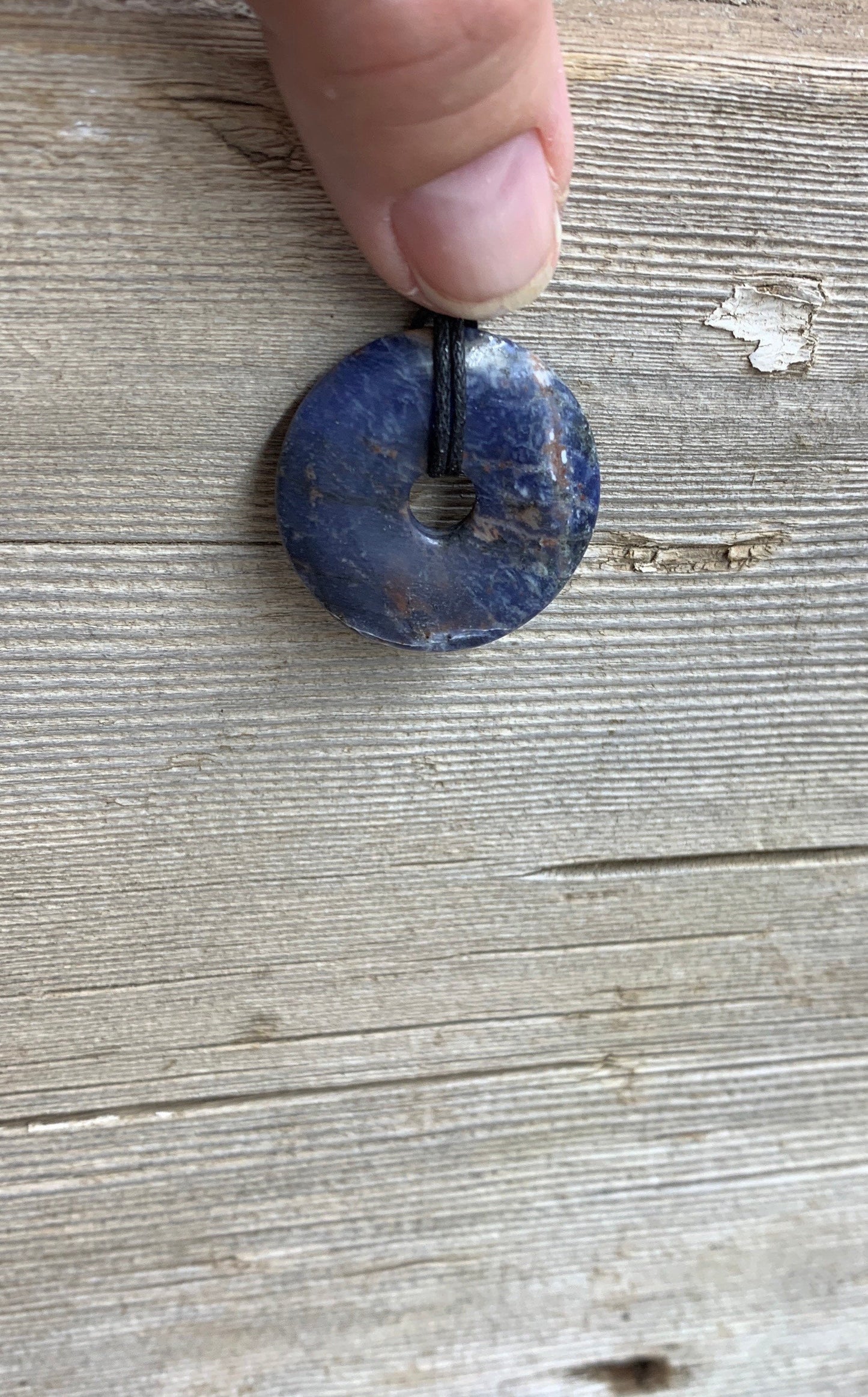 Sodalite Pi Stone Necklace 30mm HIT-0606