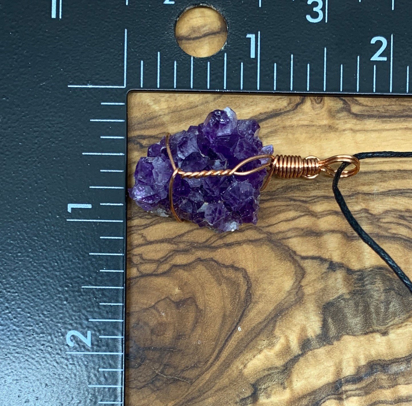 Amethyst Cluster Wire Wrapped Necklace NCK-1211 Handmade, Beautiful