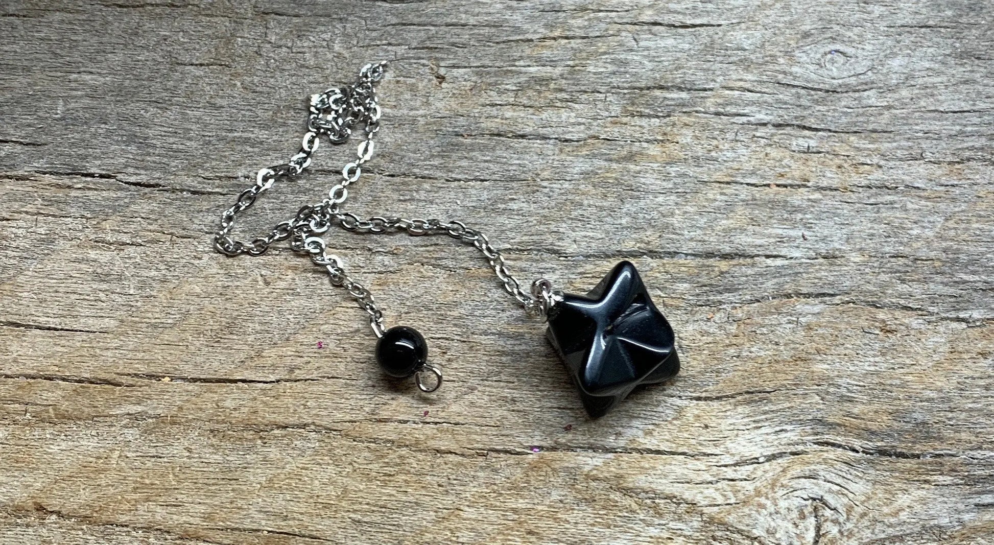 Black Obsidian Merkaba Pendulum PND-0025 Shop Wholesale Crystals