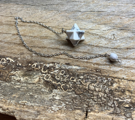 Howlite Merkaba Pendulum PND-0035