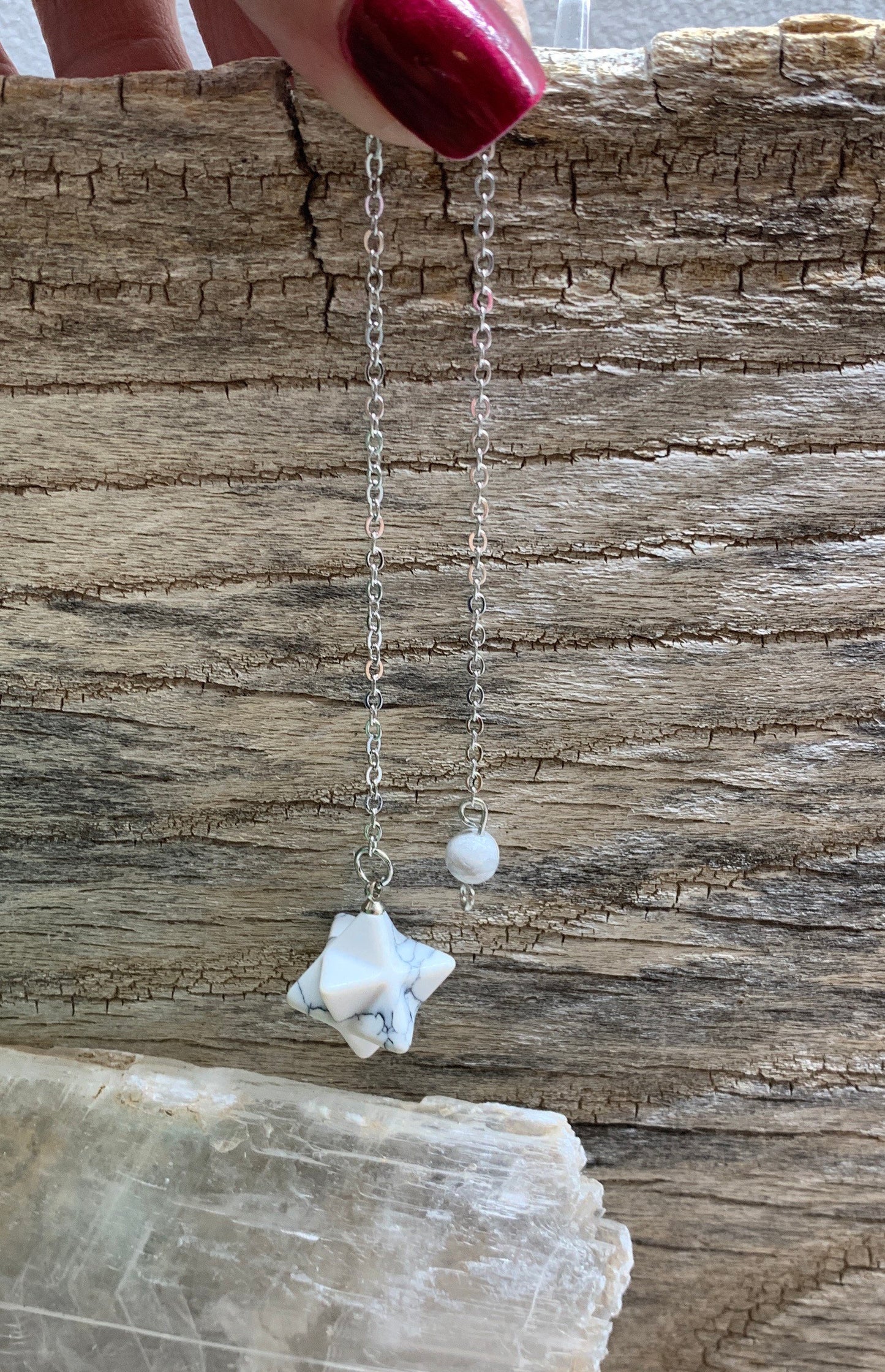 Howlite Merkaba Pendulum PND-0035