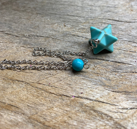 Blue Howlite Merkaba Pendulum PND-0037