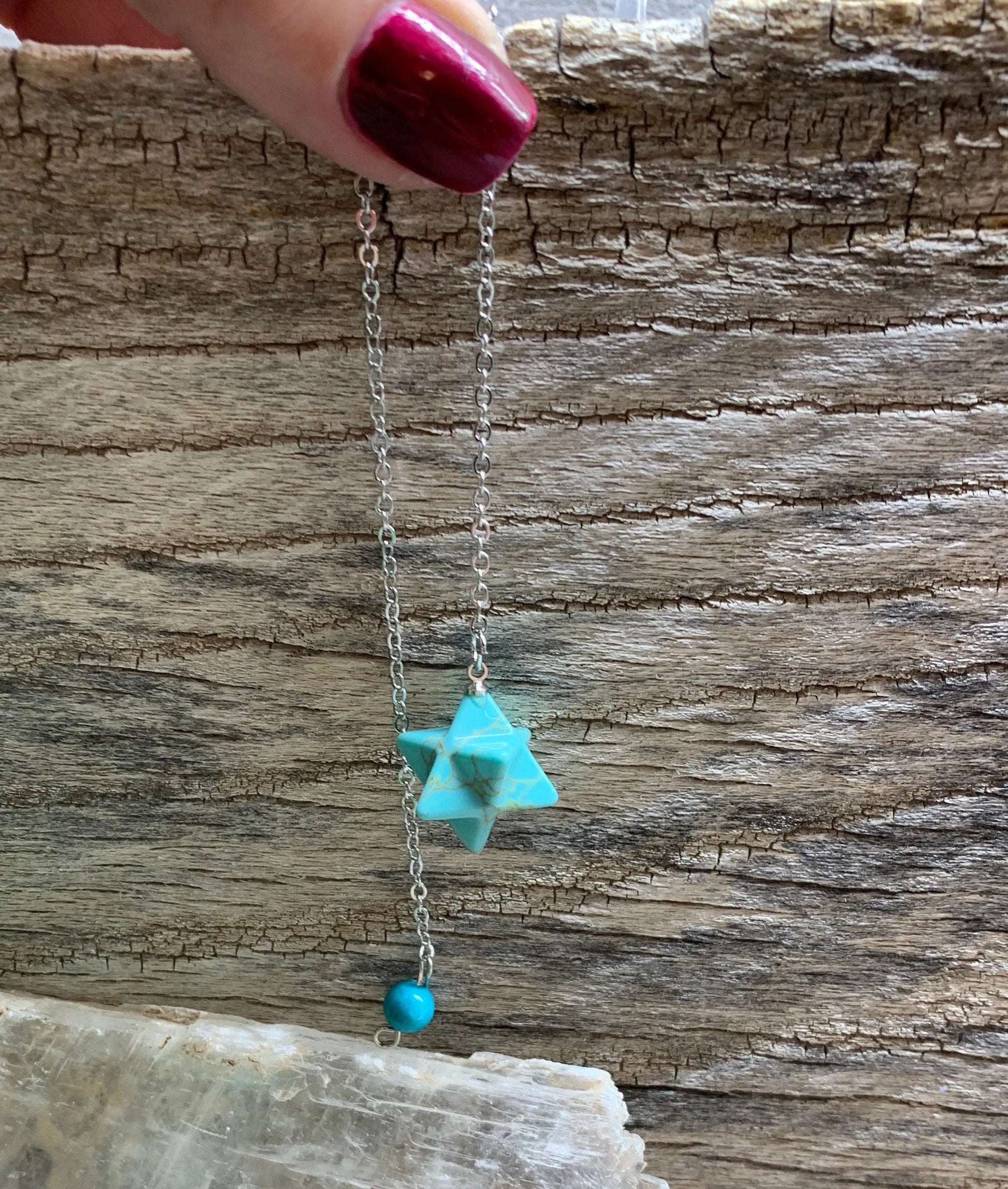 Blue Howlite Merkaba Pendulum PND-0037 Shop Wholesale Crystals