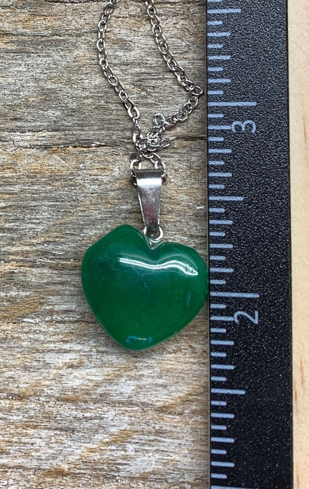 Green Quartz Heart Necklace NCK-1186 18” chain