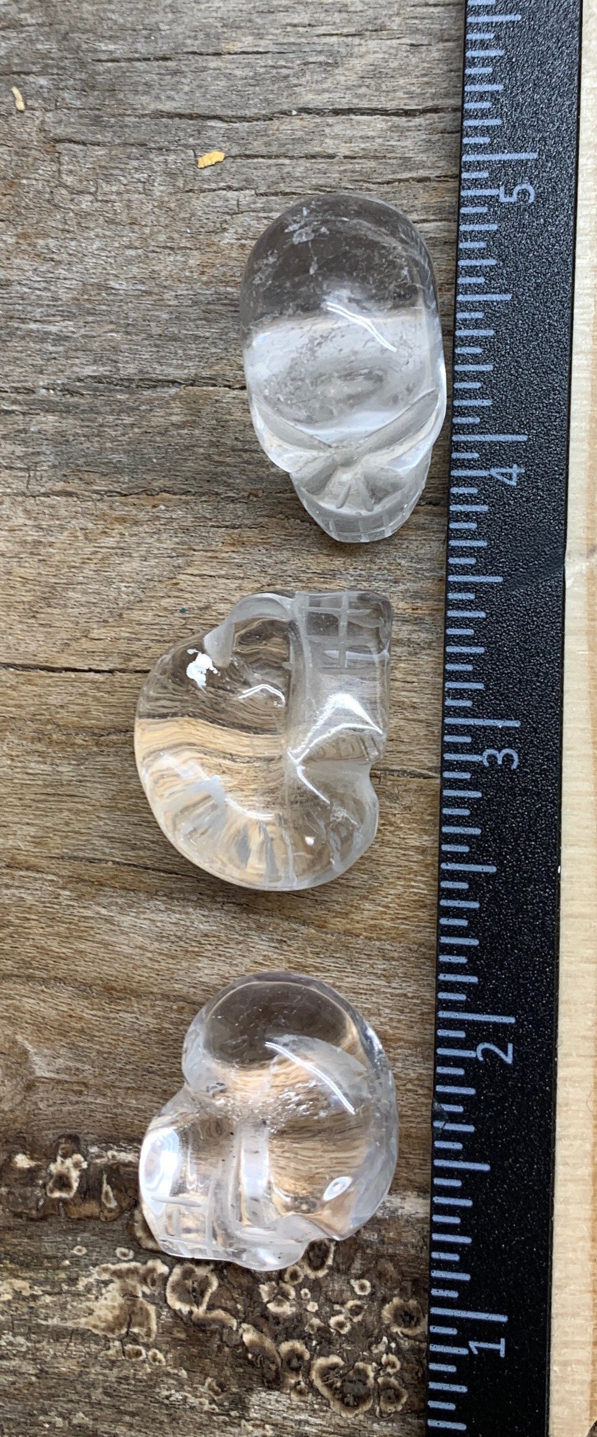 Clear Quartz Carved Skull 1” BIN-0806-B