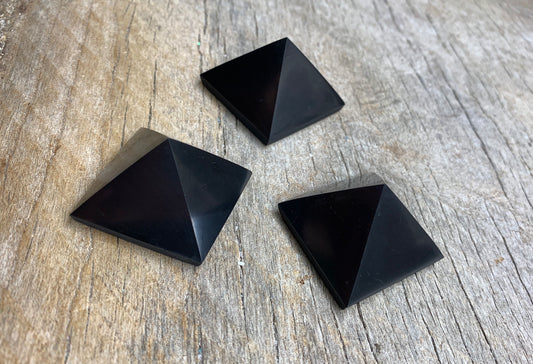 Shungite Pyramid 1555 (Approx. 1 1/2”)