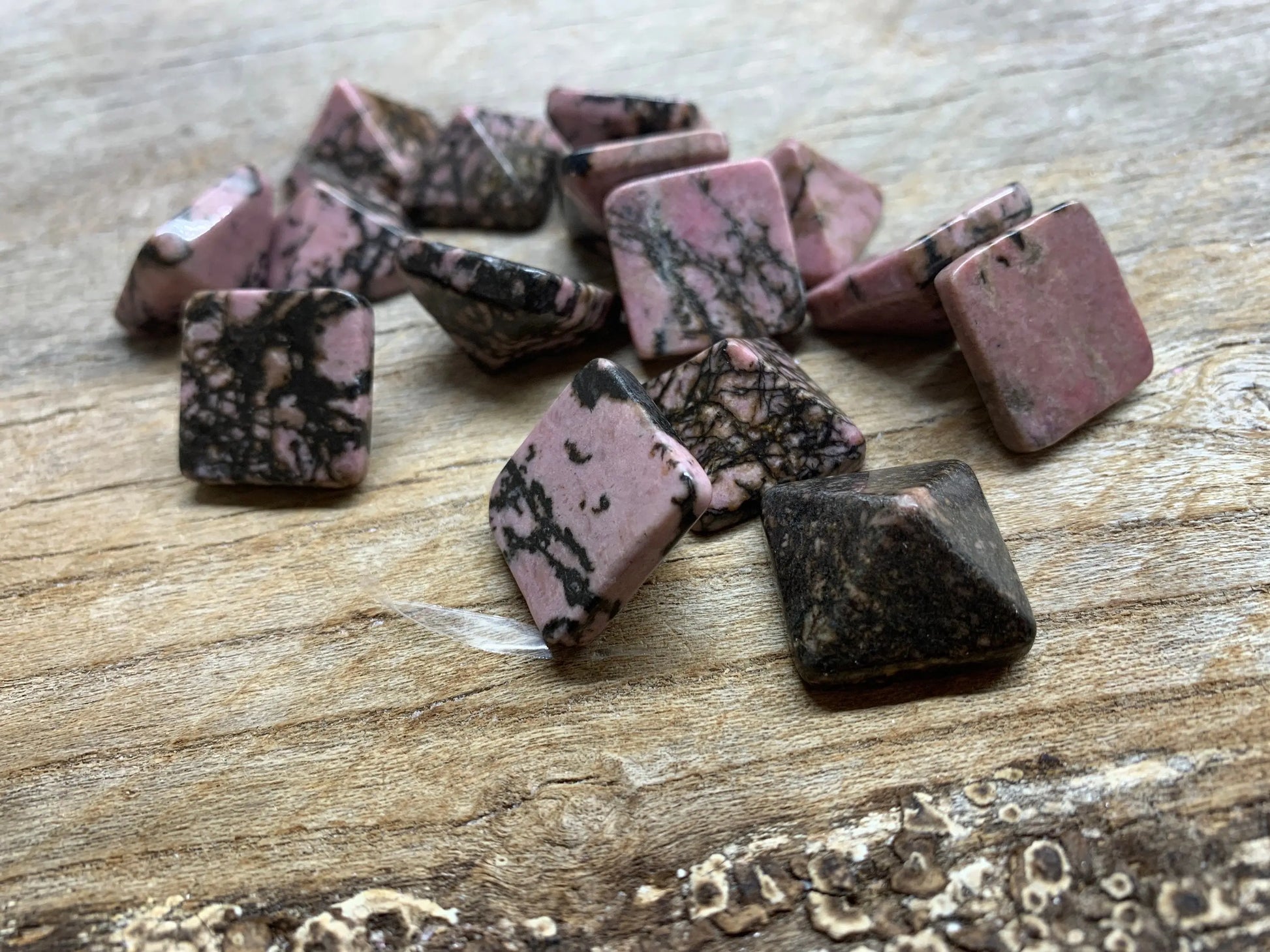 Rhodonite Pyramid (Approx. 3/4” x 3/4" x 5/8") 0408 Shop Wholesale Crystals
