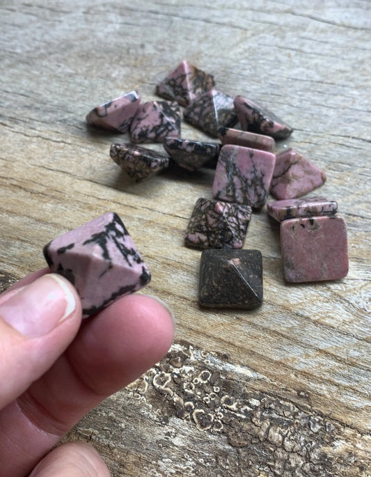 Rhodonite Pyramid (Approx. 3/4” x 3/4" x 5/8") 0408 Shop Wholesale Crystals