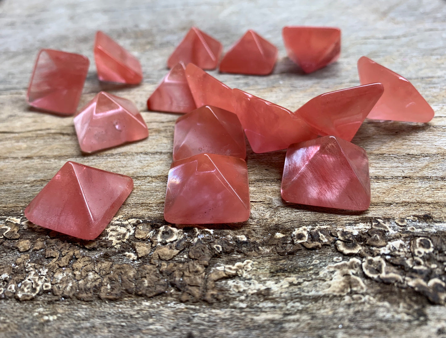 Cherry Quartz Pyramid (Approx. 3/4” x 3/4" x 5/8") 0245