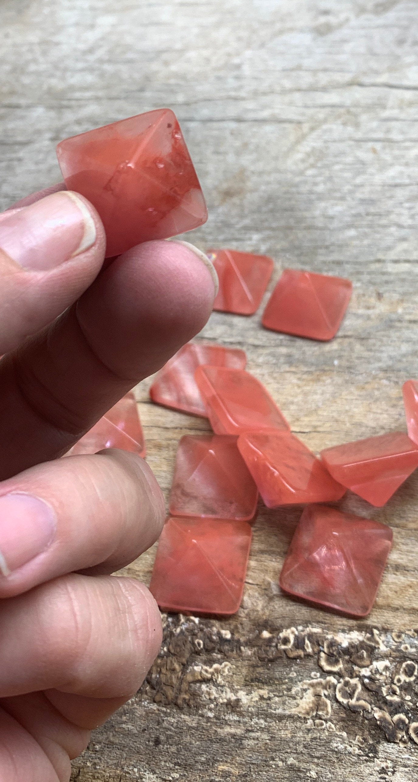 Cherry Quartz Pyramid (Approx. 3/4” x 3/4" x 5/8") 0245