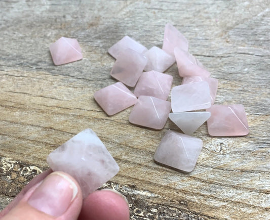 Rose Quartz Pyramid (Approx. 3/4” x 3/4" x 5/8") 0407 - Shop Wholesale Crystals