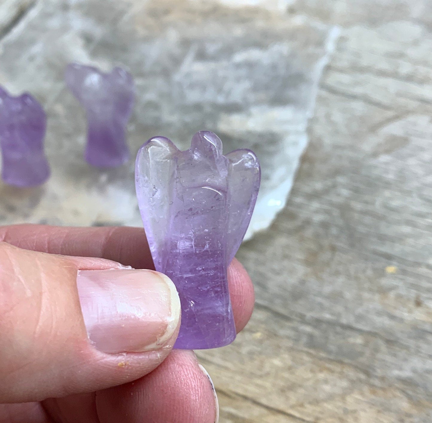 Amethyst Carved Angel 1 1/4” 0083