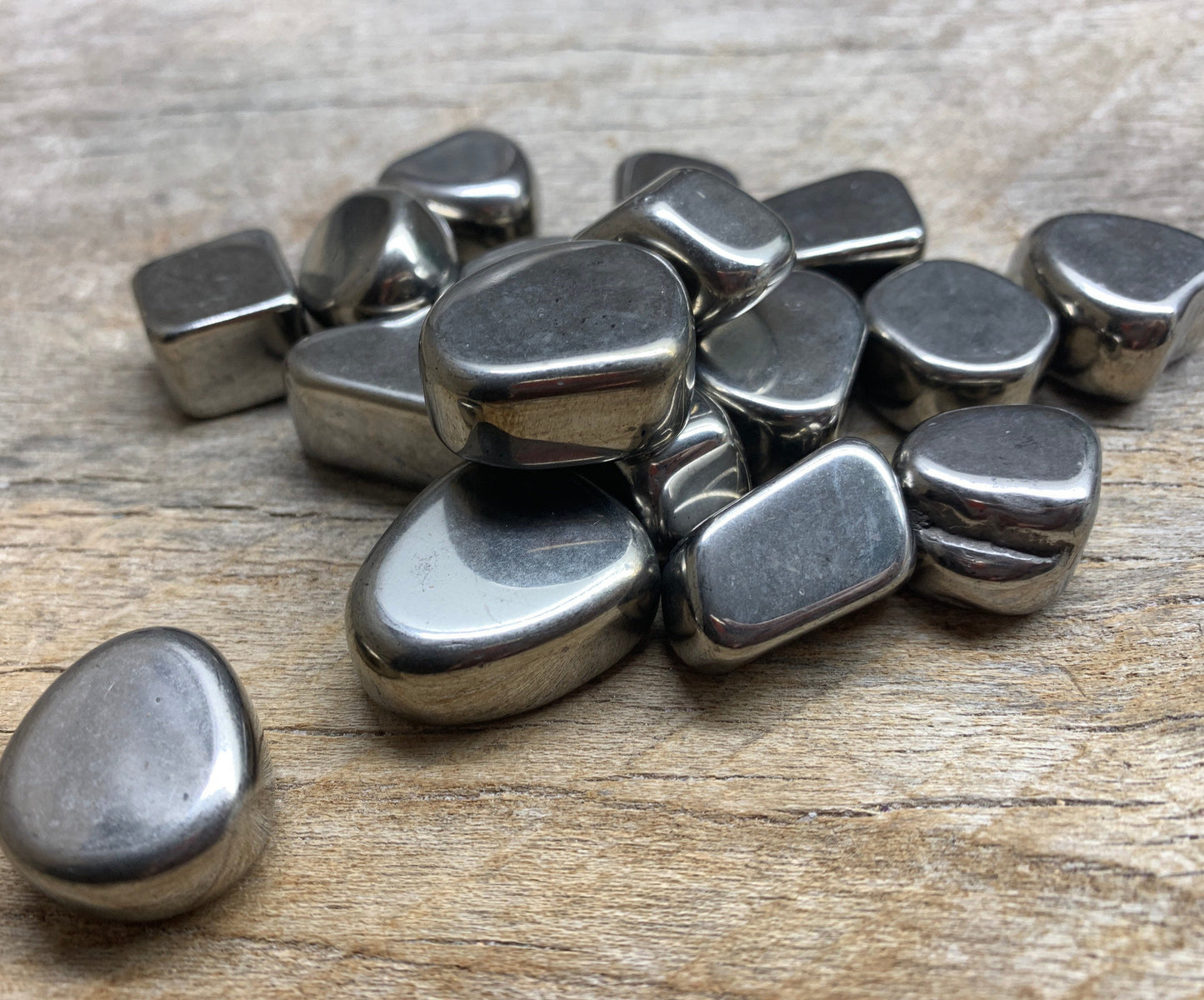 Silver Sheen Hematite, Tumbled Stone (Approx. 3/4"-1") 0595 Grounding, Restorative, Calming