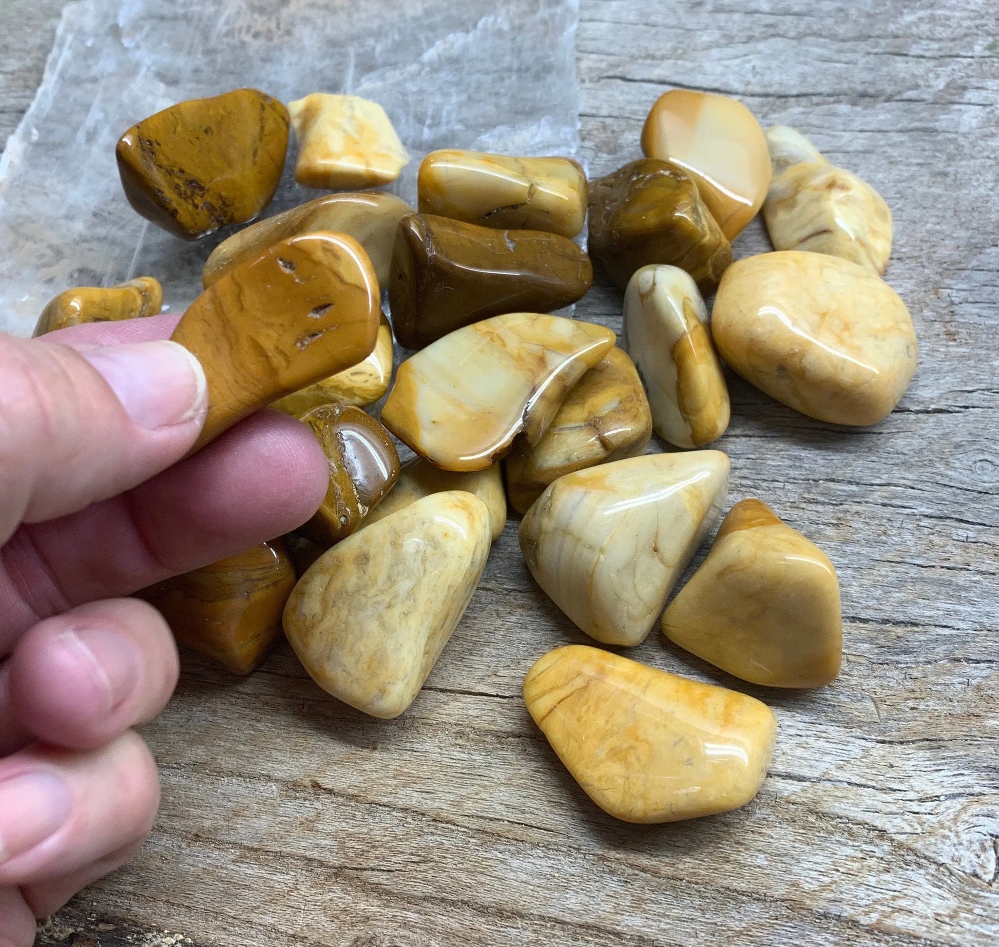 Yellow Jasper Tumbled Stone 0750 (1”- 1 1/2”) Shop Wholesale Crystals