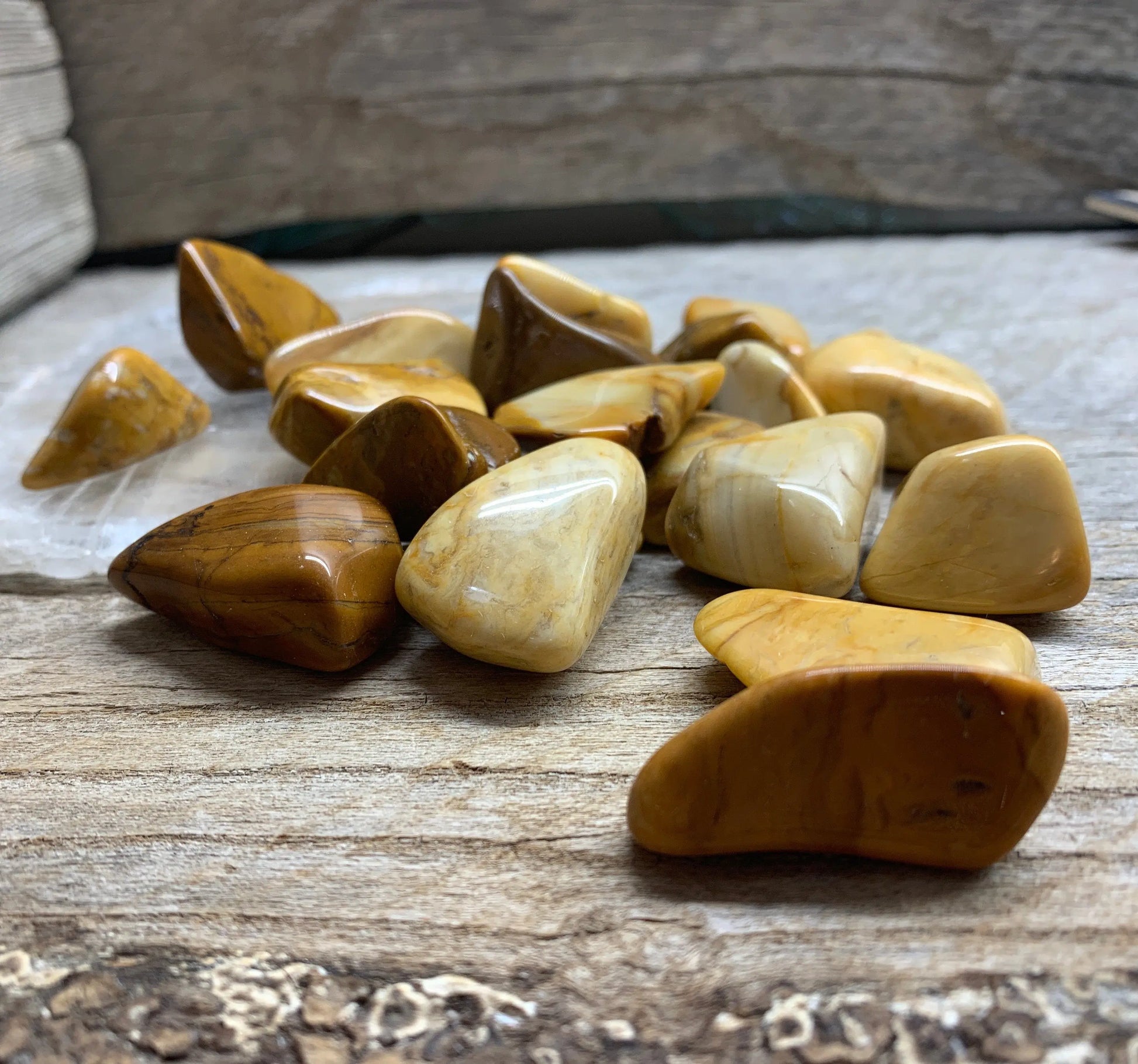 Yellow Jasper Tumbled Stone 0750 (1”- 1 1/2”) Shop Wholesale Crystals