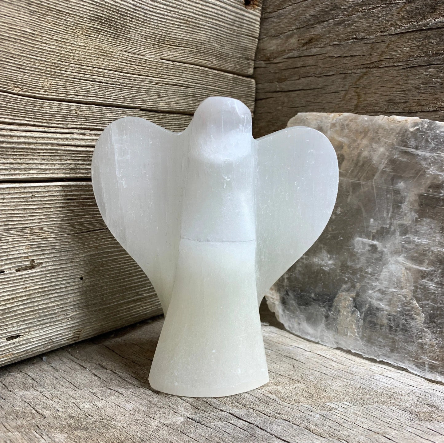 Carved Selenite Angel 4 1/4” S-0071 Shop Wholesale Crystals