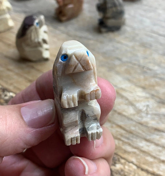 Seated Dog Carved Soapstone Animal 0758 Approx. 1 3/4” Shop Wholesale Crystals