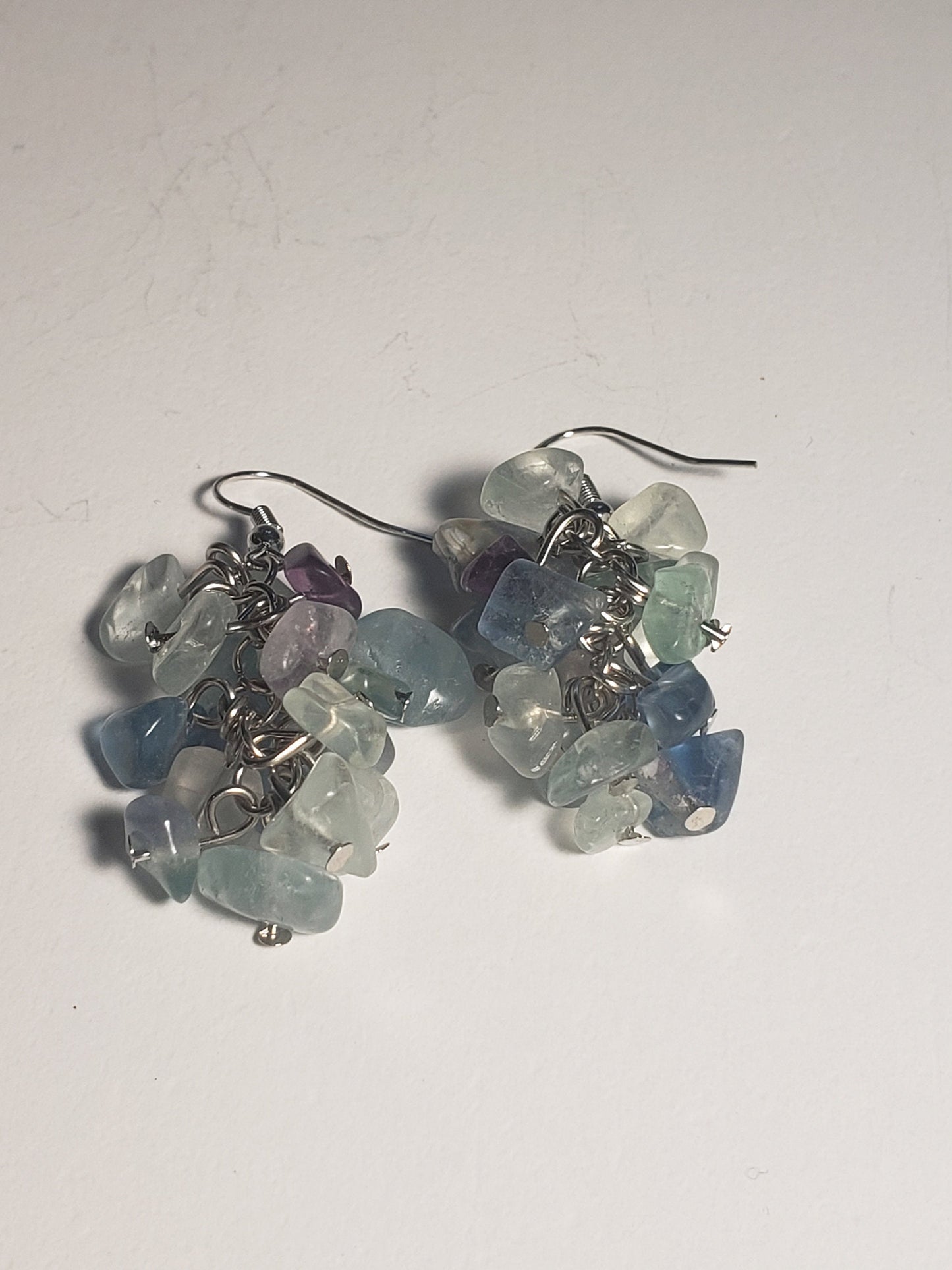 Fluorite Earrings, Healing Crystals, Beautiful EAR-0041