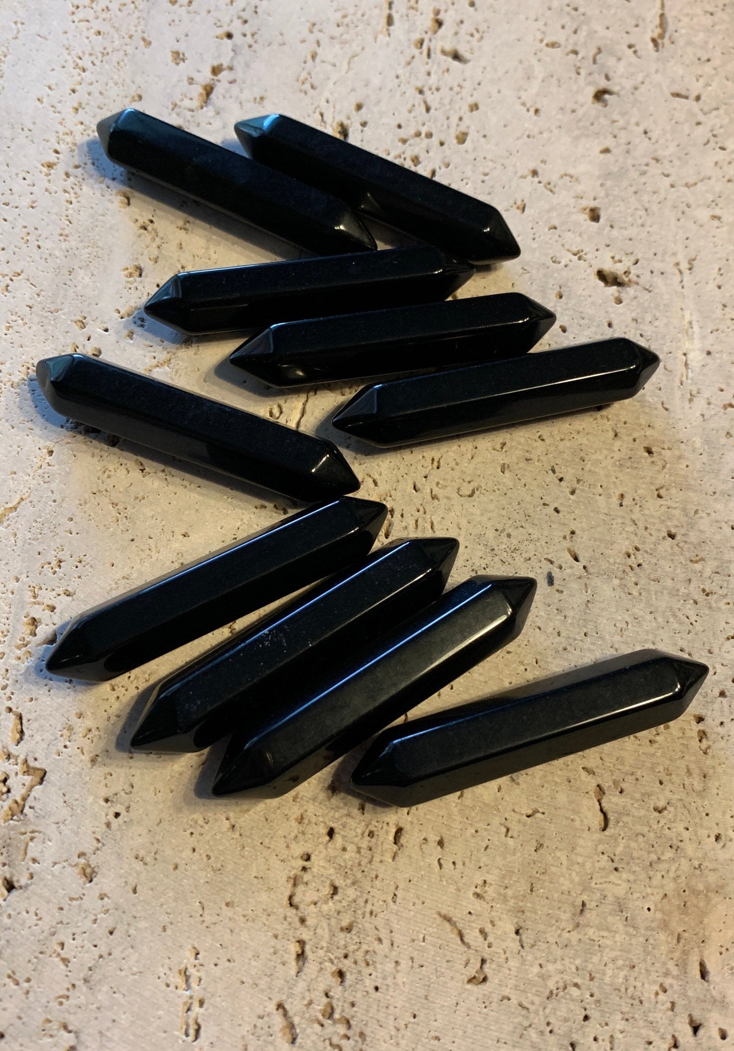 Black Obsidian Double Terminated Crystal Point T-0052 Approx. 2 1/8”