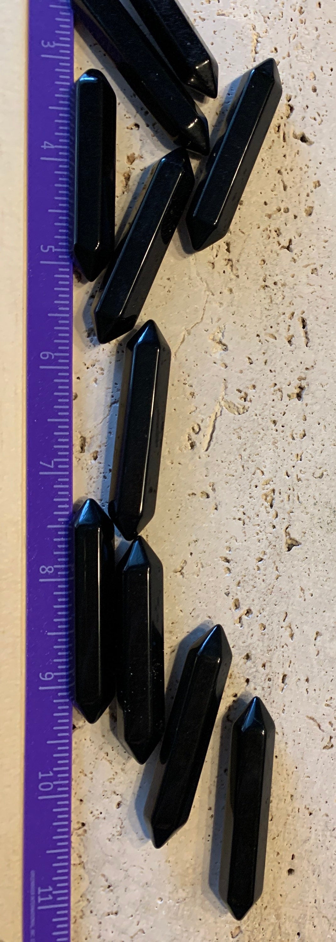 Black Obsidian Double Terminated Crystal Point T-0052 Approx. 2 1/8”