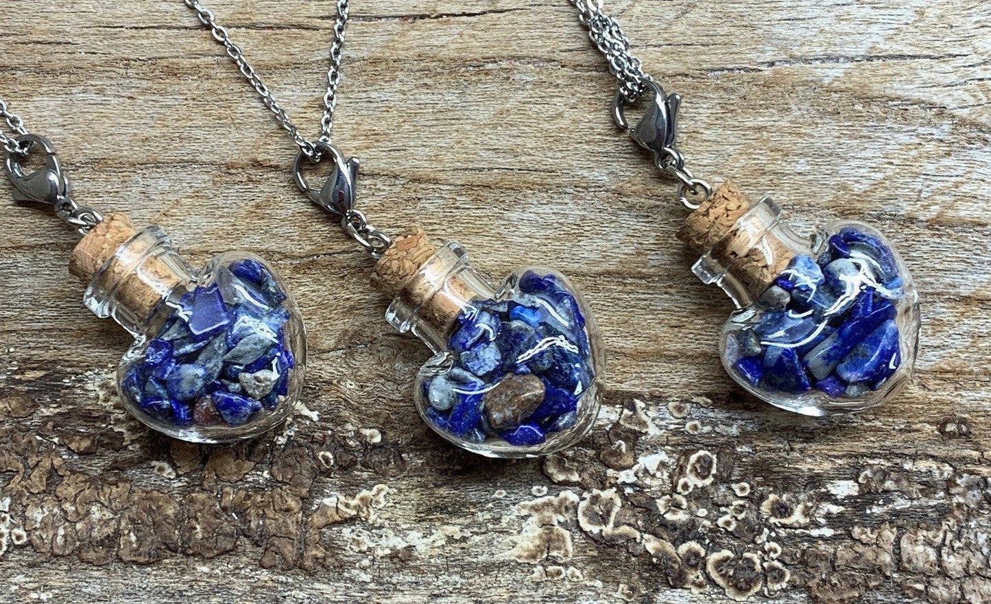 Lapis Lazuli Necklace HOT-0479 In corked bottle with 20” chain.