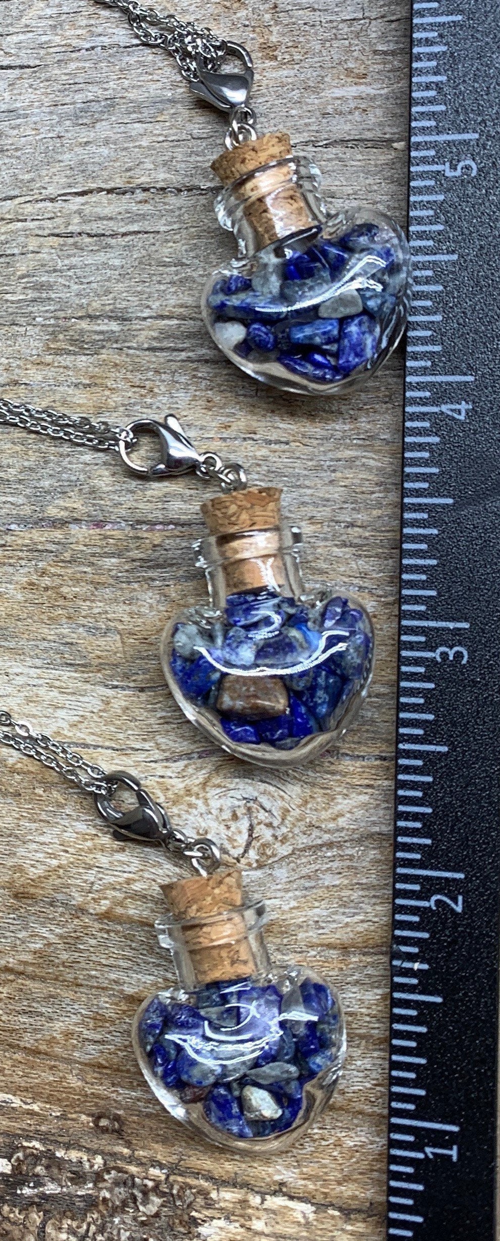 Lapis Lazuli Necklace HOT-0479 In corked bottle with 20” chain.