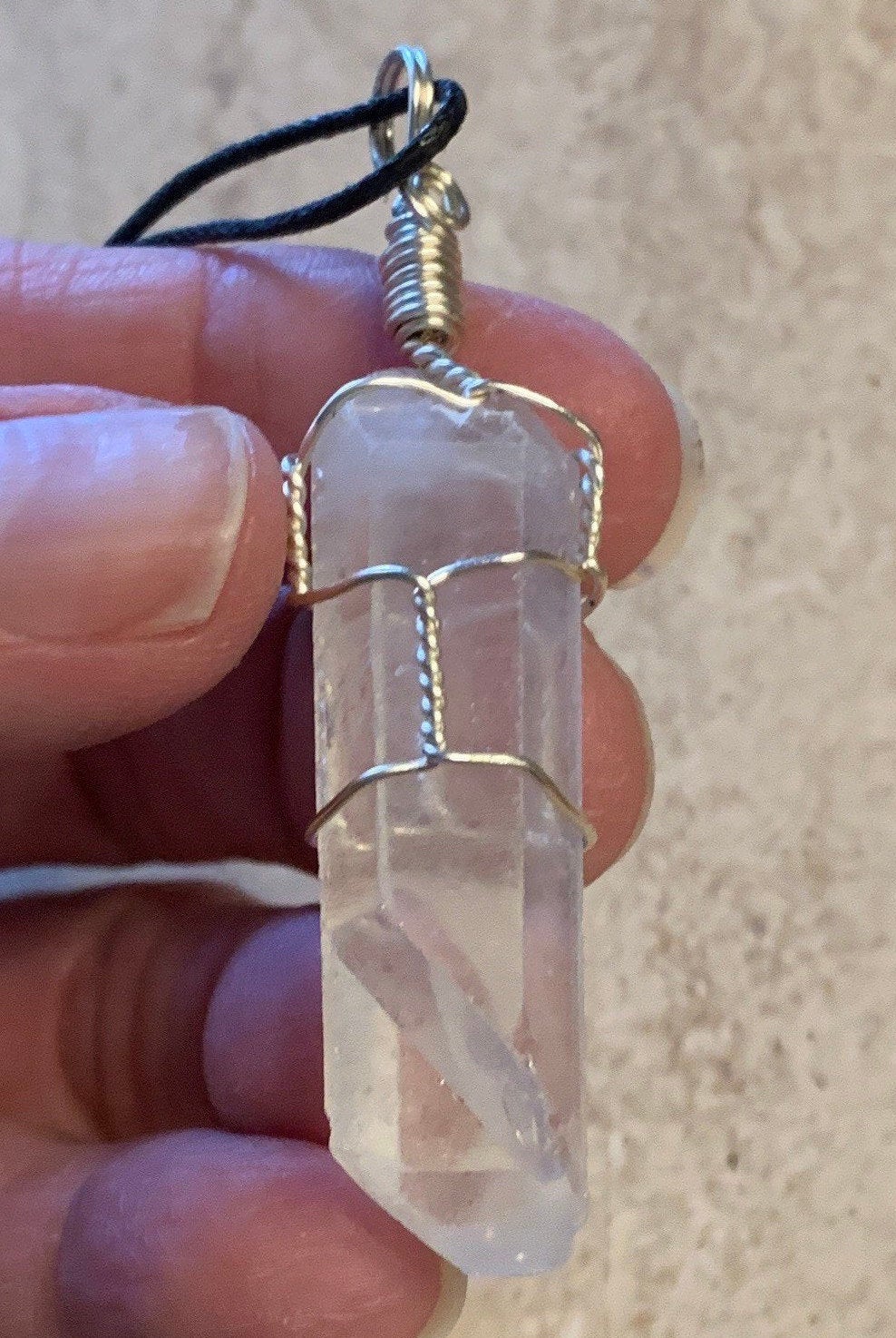 Quartz Point Wire Wrapped Necklace NCK-1942