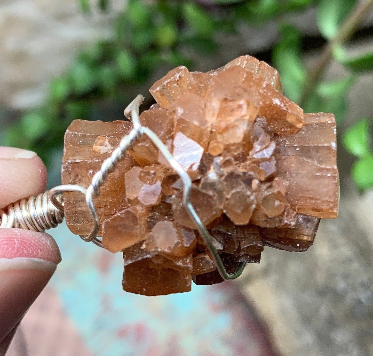 Aragonite Necklace, Wire Wrapped, Hand Made, Beautiful, Abundance HOT-0581