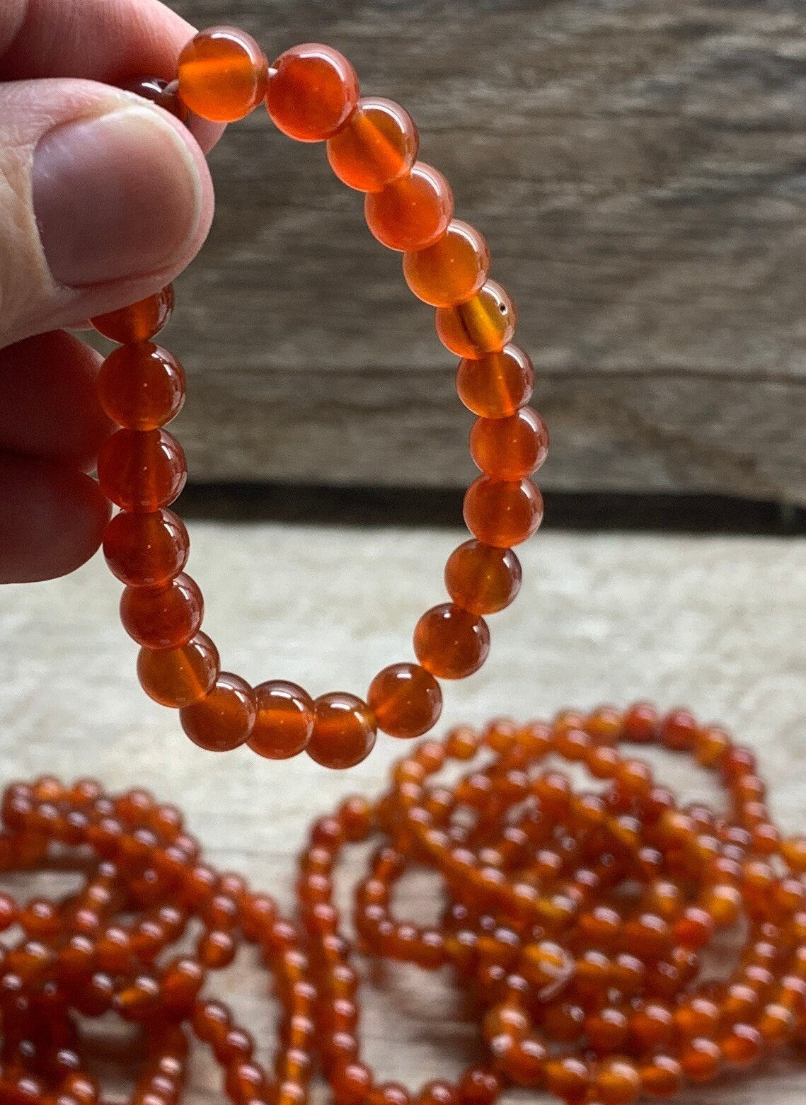 Carnelian Agate Bracelet 8mm 1197