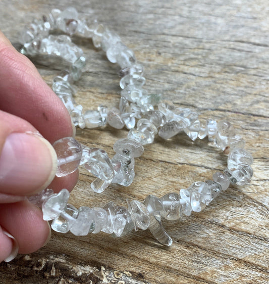 Chlorite Quartz Chip Bracelet BRC-0167