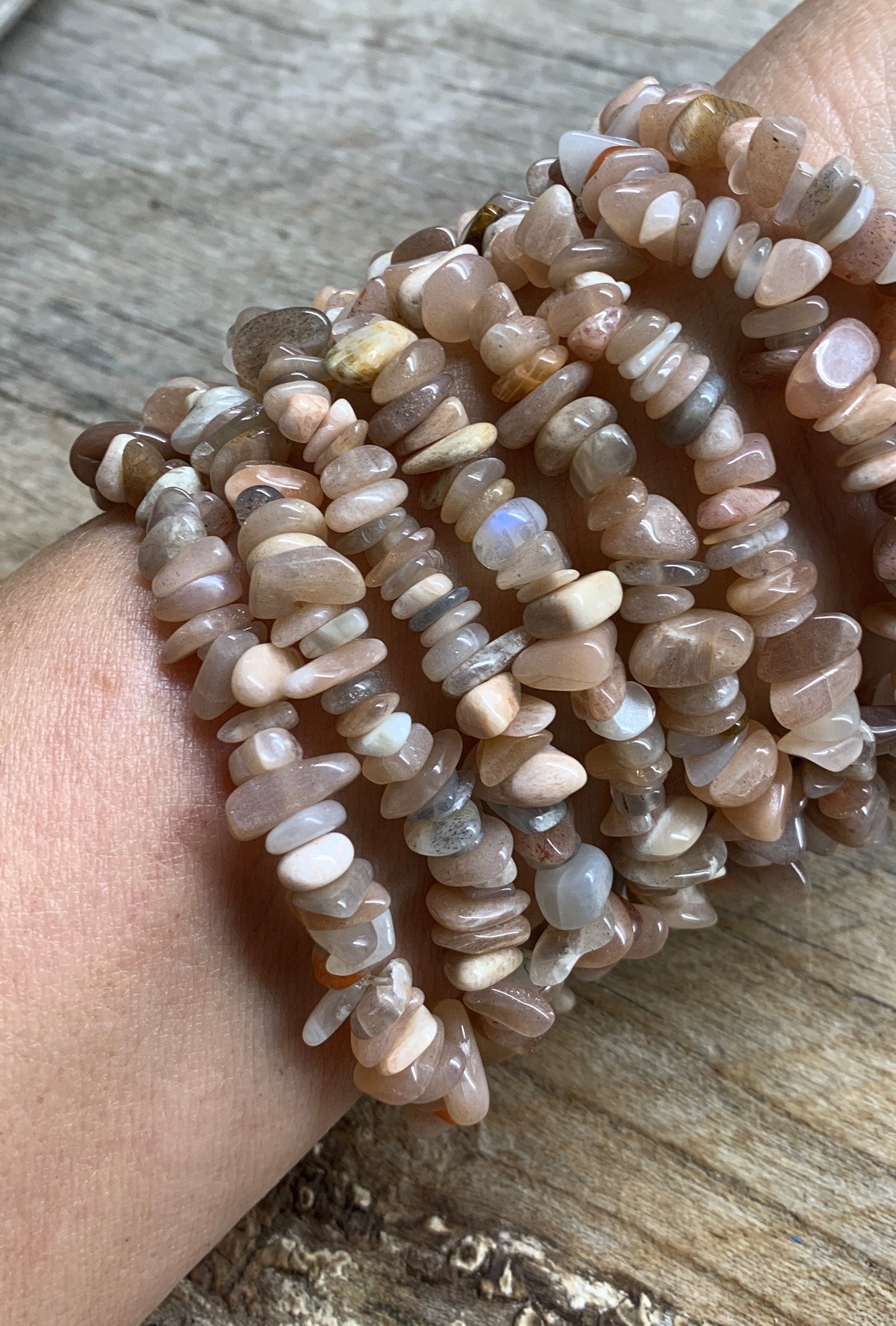 Natural Sunstone Chip Bracelet 1199