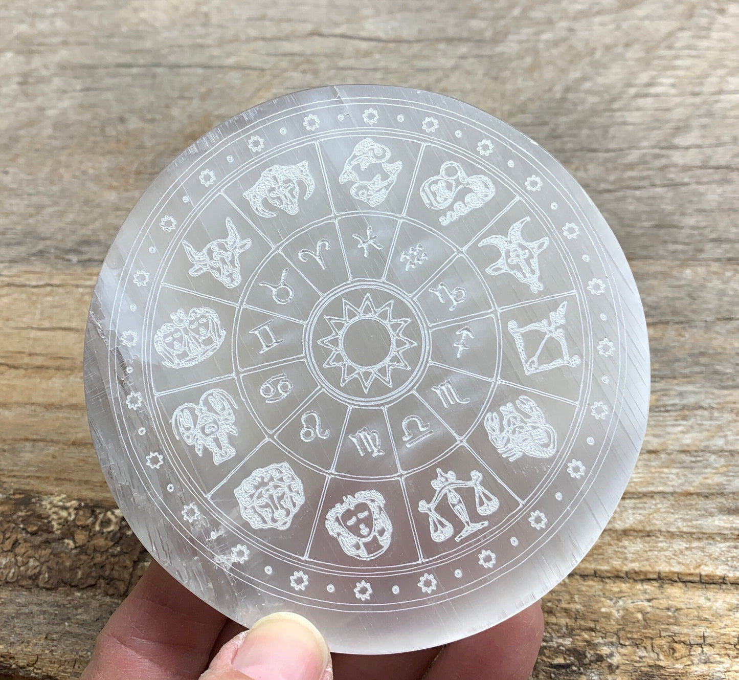 Zodiac Selenite Etching “4 S-0044