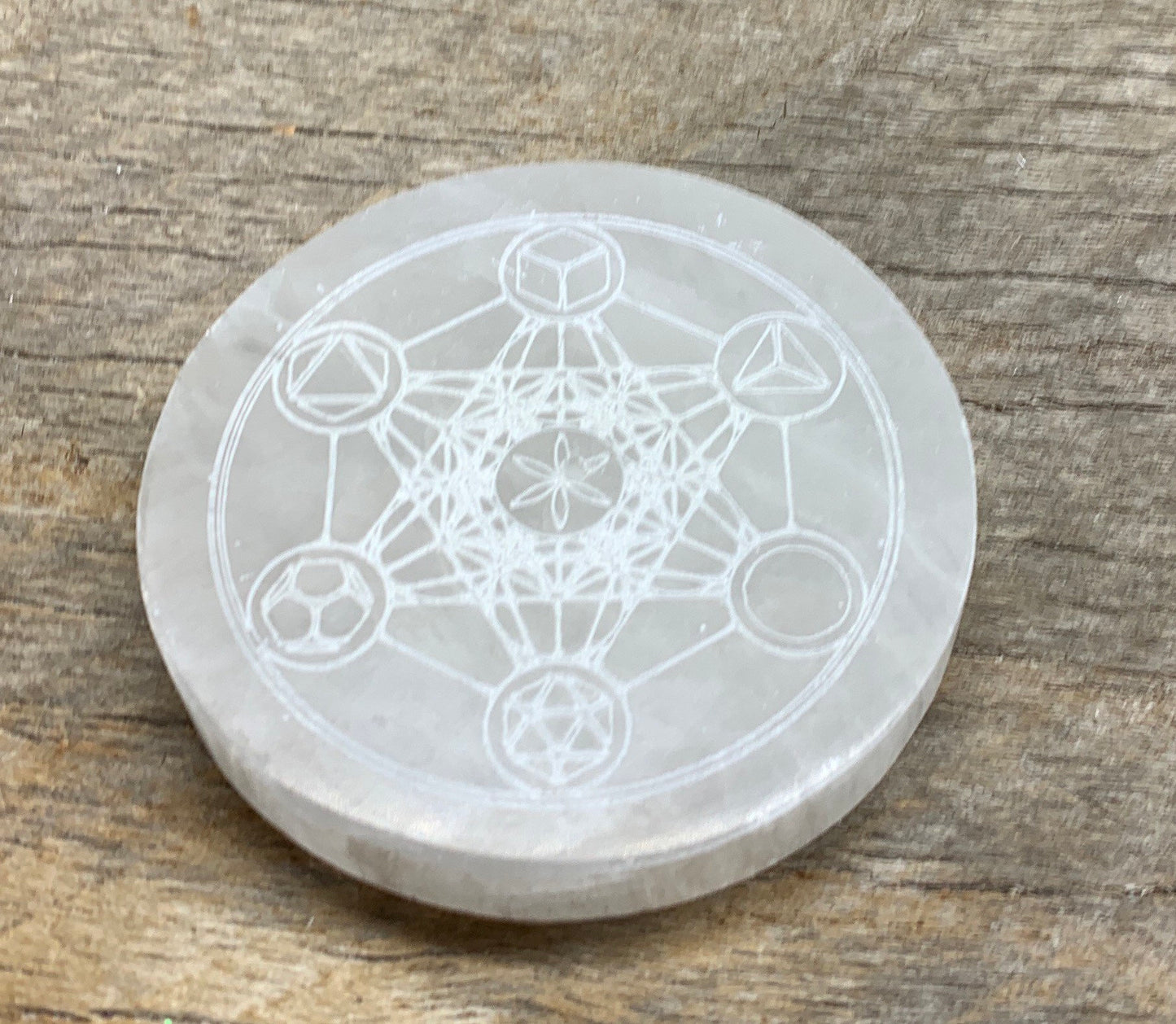 Medatron’s Cube Selenite Sacred Geometry S-0036   2 3/4”